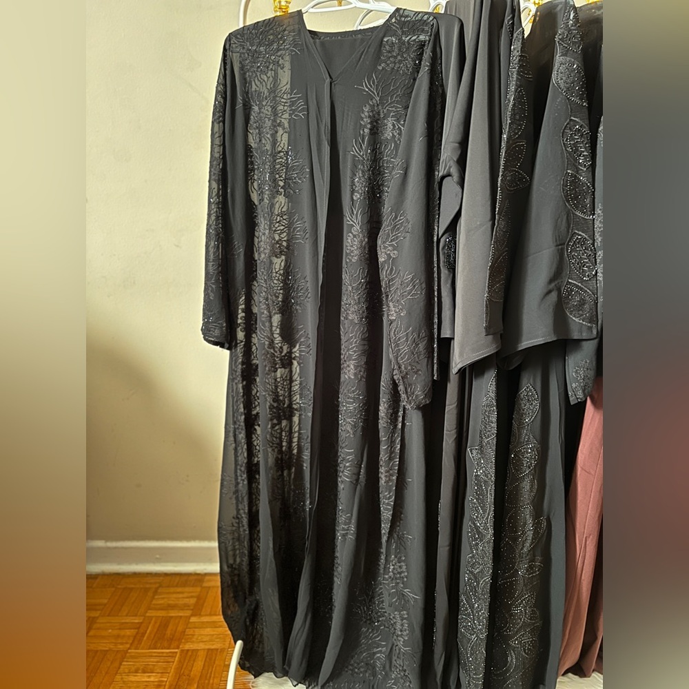 Elegant New Black Embroidered Dress